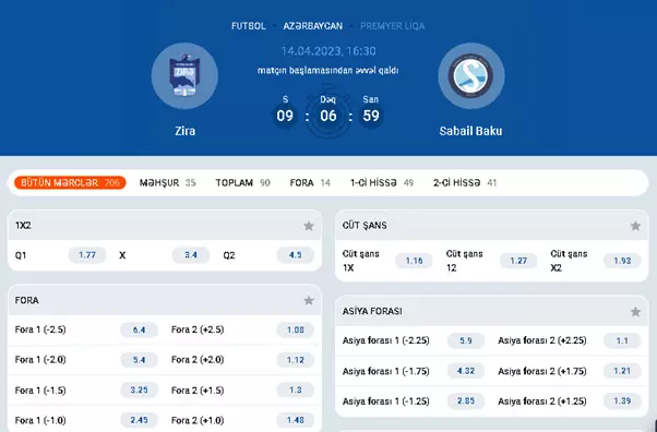 Azərbaycanın Mostbet bukmeker kontorunda canlı mərc